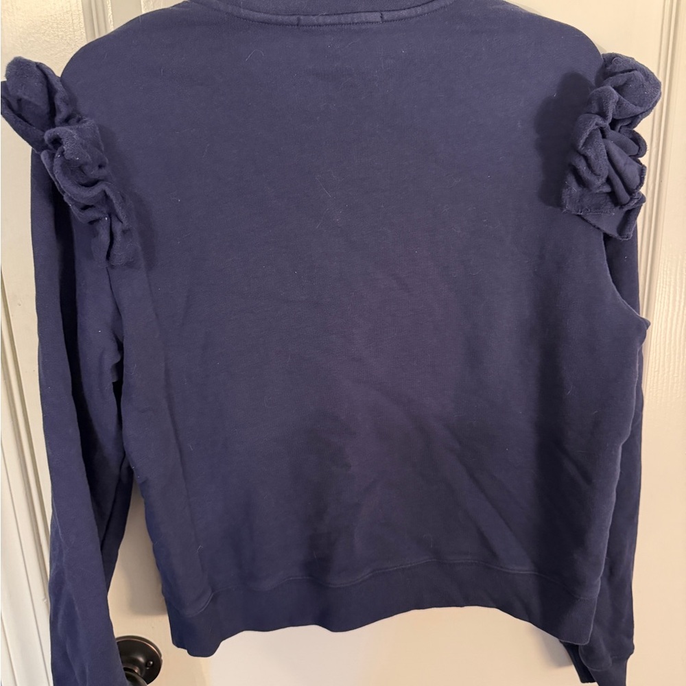 MSGM Deep Blue Ruffle Top - Picture 2 of 2